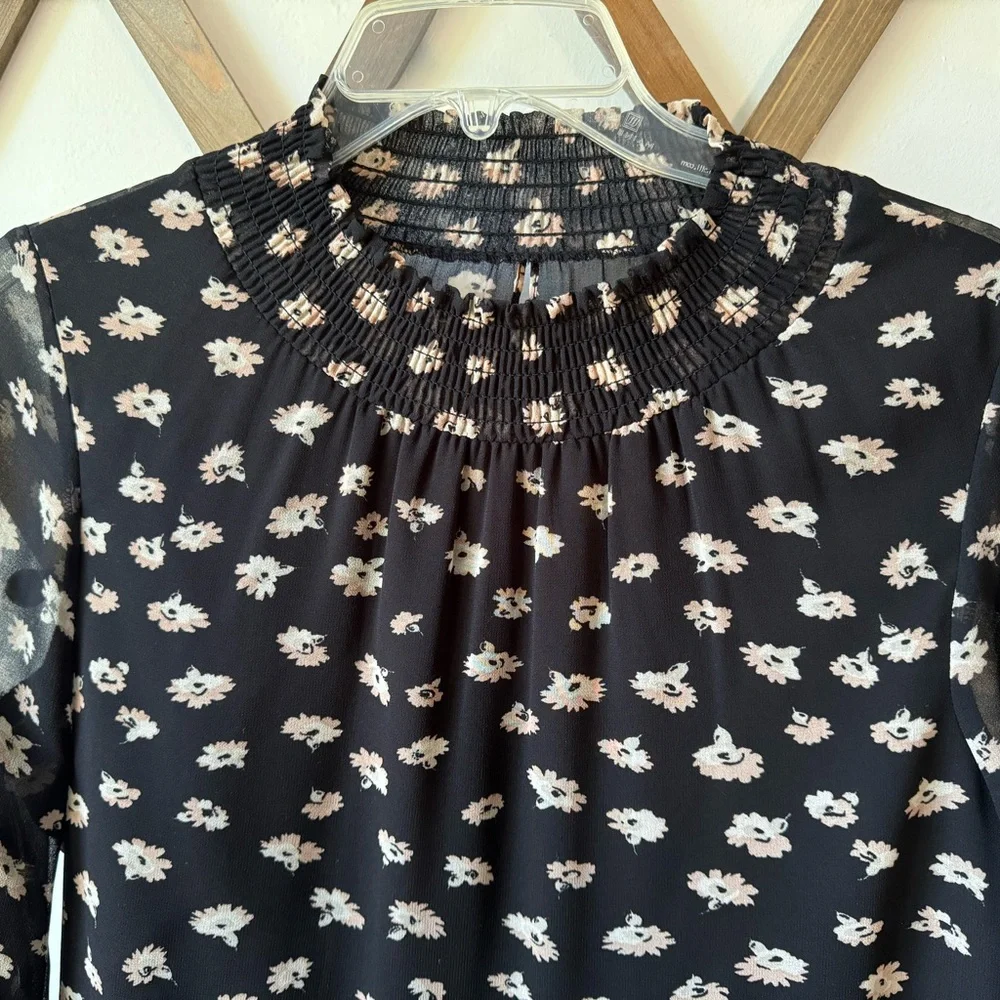 Madewell Mistlight Mockneck Dress in Seattle Floral Black Size S - Picture 5 of 16